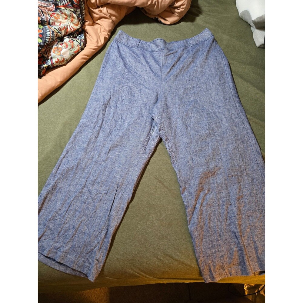 Lane Bryant Blue Straight Leg Wide-Leg Pants